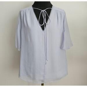 EUC Ted Baker Women's Pale Purple Chiffon Neliann Blouse 3 8 Med